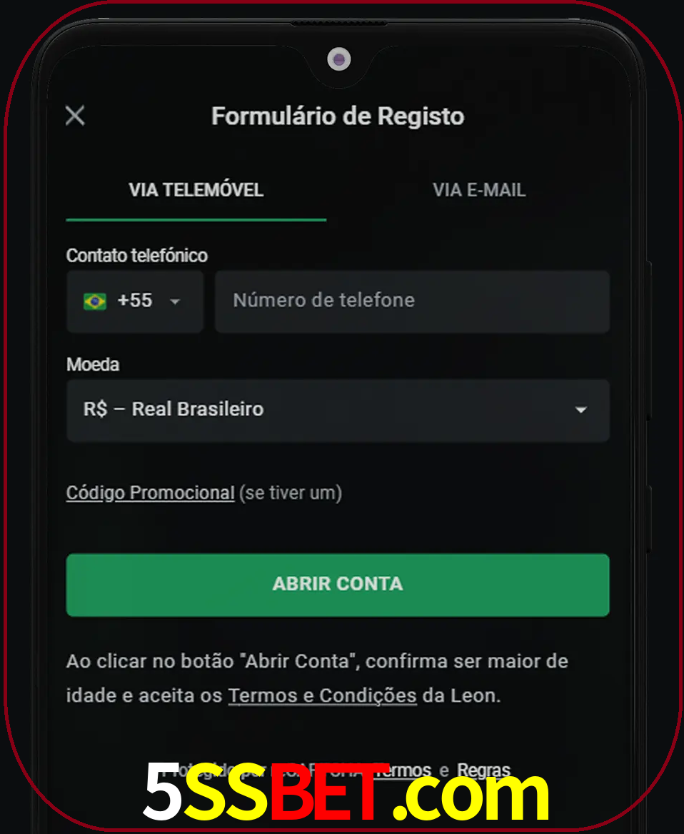 Abra o aplicativo e inicie o processo de registro.