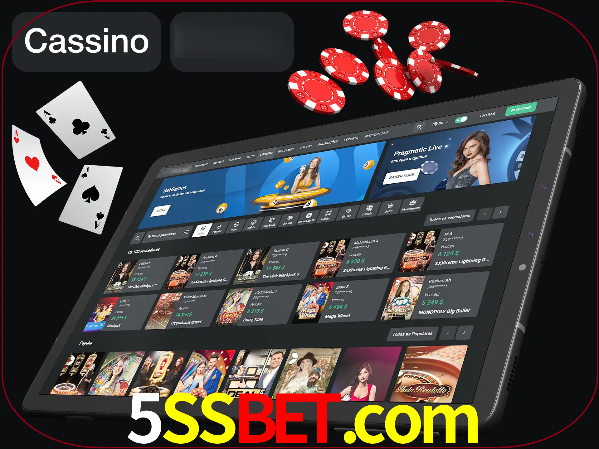 Jogue vários jogos de cassino em nosso cassino.