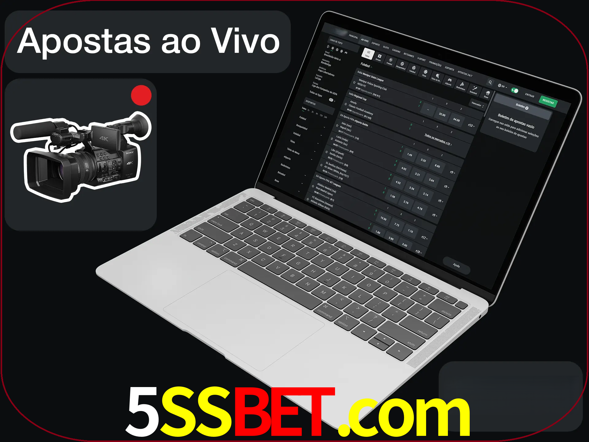 Aposte em formato ao vivo em nosso site.